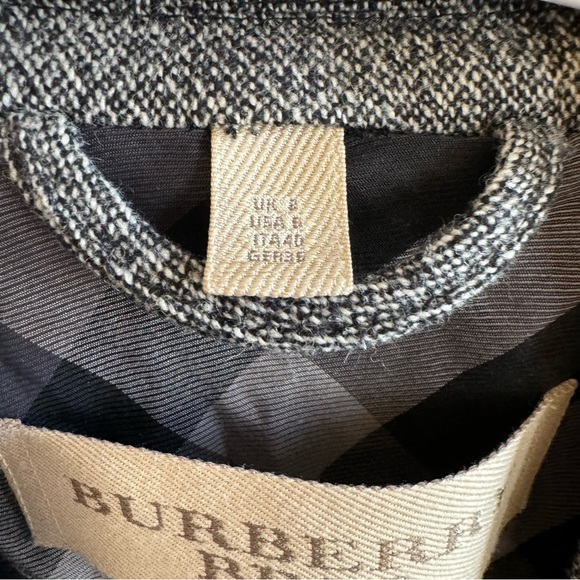 Burberry Brit Wool Tweed Coat Blazer, Quilted Lining, Gray, Women’s UK8/US6 - Picture 3 of 16